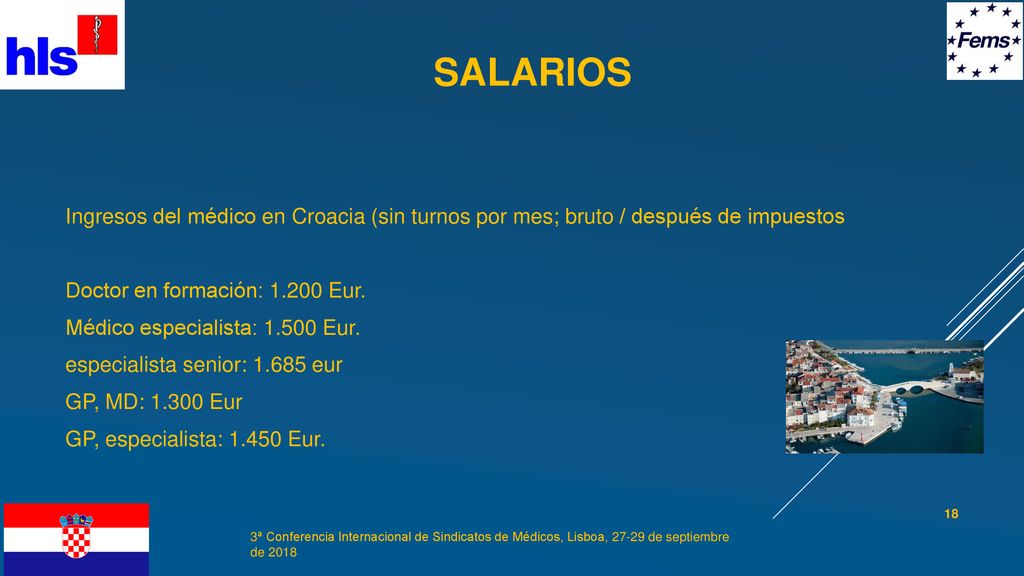 SALARios Ingresos del médico en Croacia (sin turnos por mes; bruto / después de impuestos. Doctor en formación: Eur.
