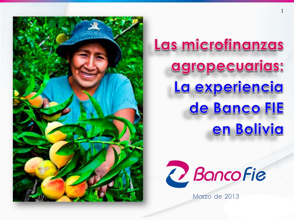 Las microfinanzas agropecuarias: La experiencia de Banco FIE en Bolivia