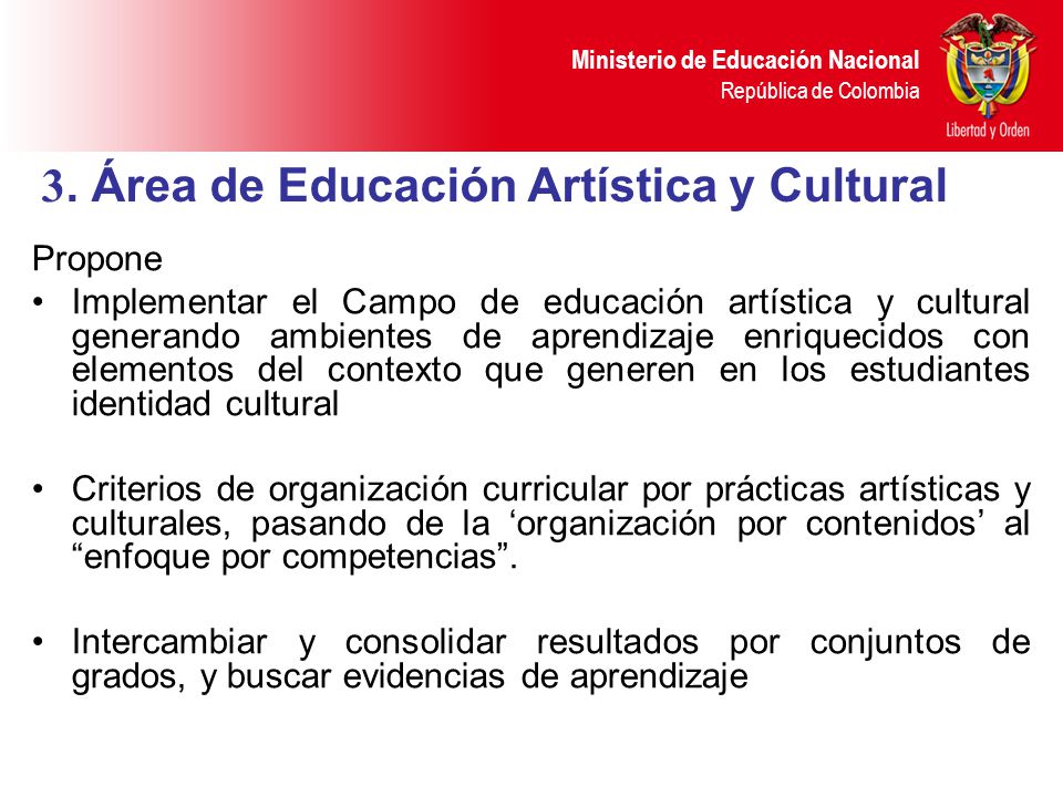 3. Área de Educación Artística y Cultural