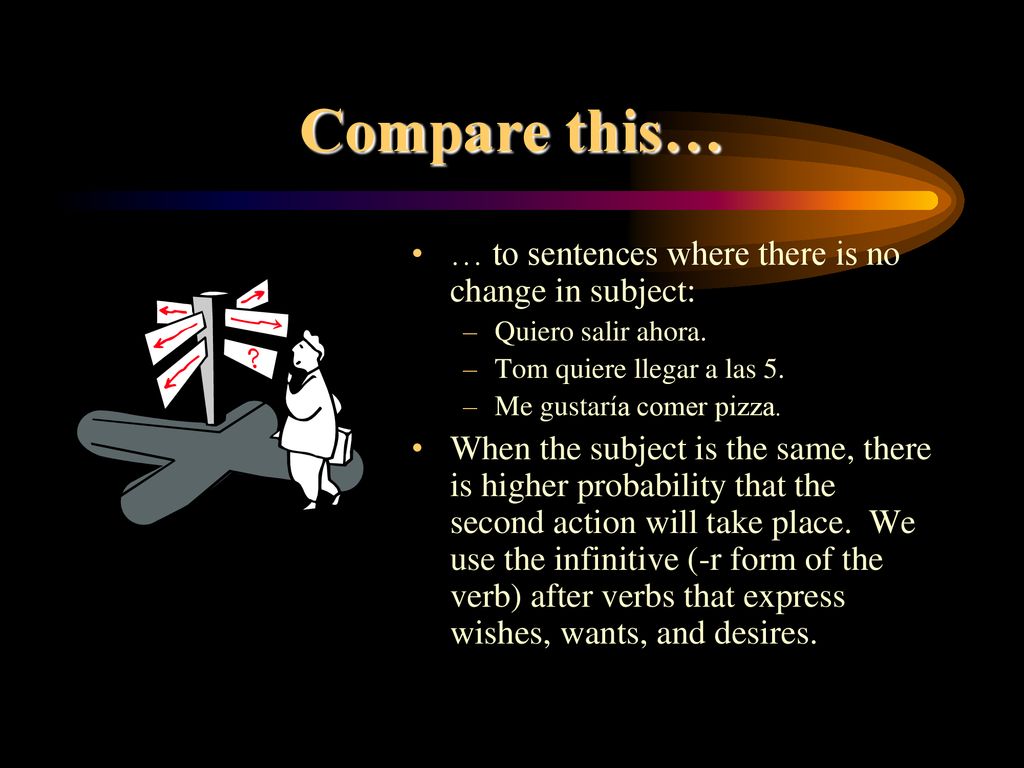 Compare this… … to sentences where there is no change in subject: