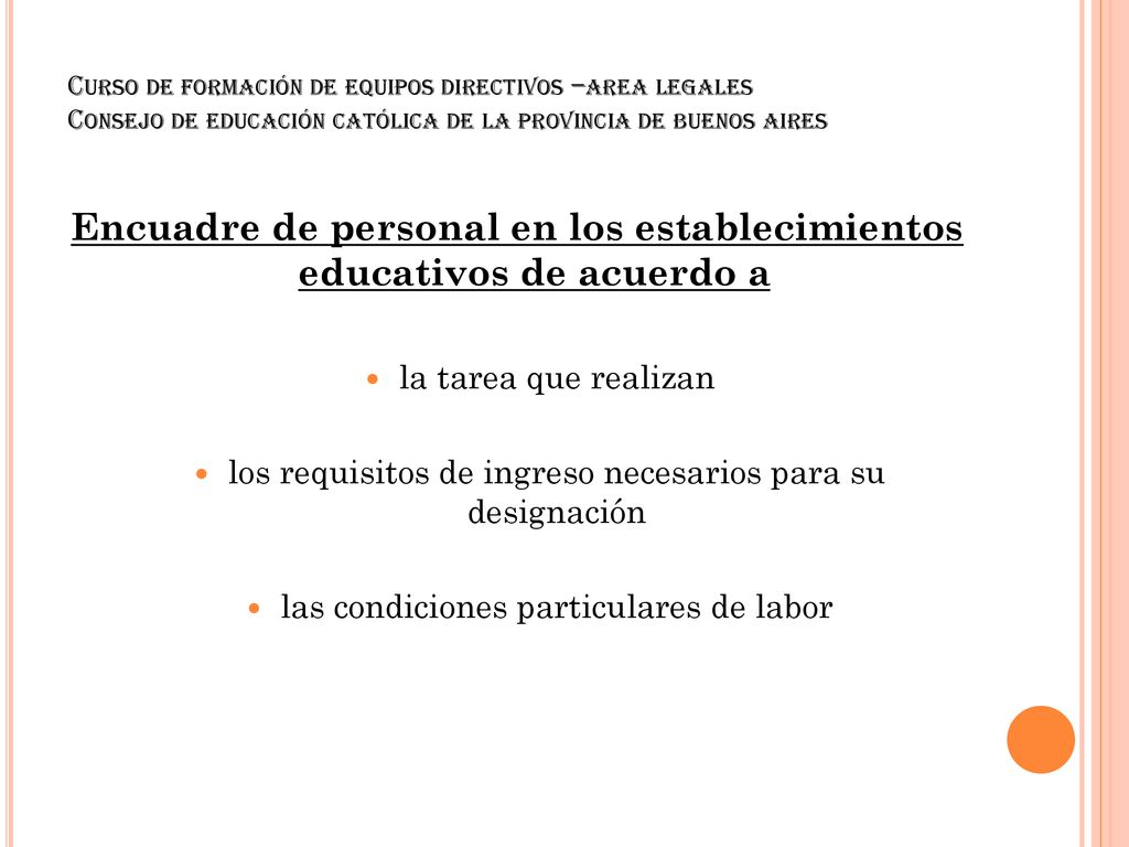 Encuadre de personal en los establecimientos educativos de acuerdo a