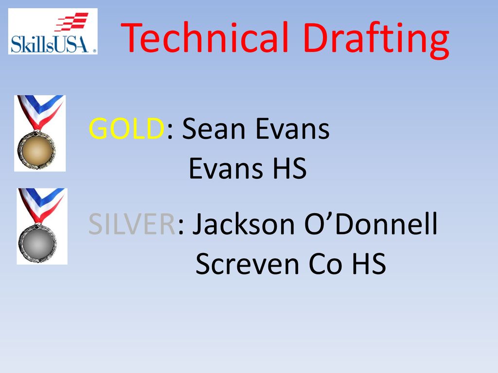 Technical Drafting GOLD: Sean Evans Evans HS SILVER: Jackson O’Donnell