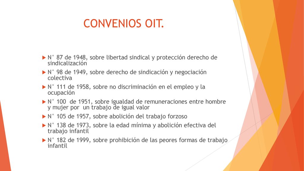 CONVENIOS OIT. N° 87 de 1948, sobre libertad sindical y protección derecho de sindicalización.