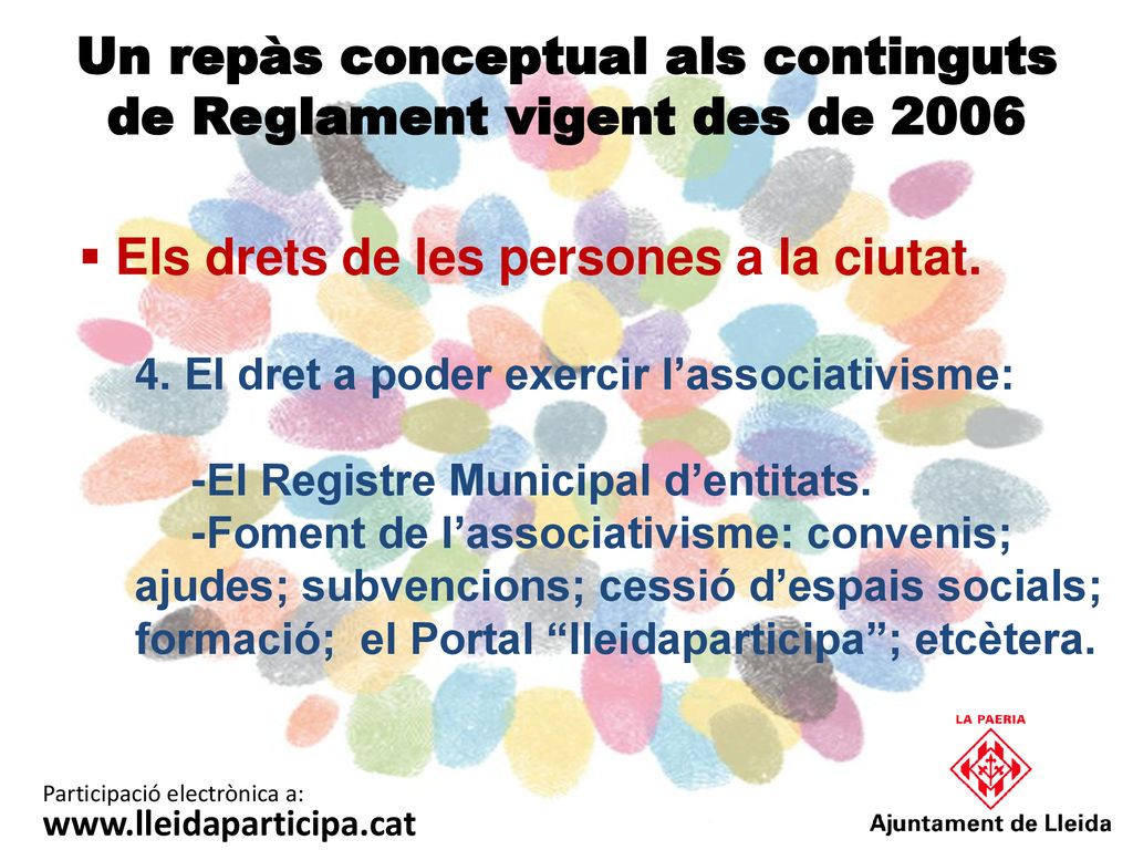 Un repàs conceptual als continguts de Reglament vigent des de 2006