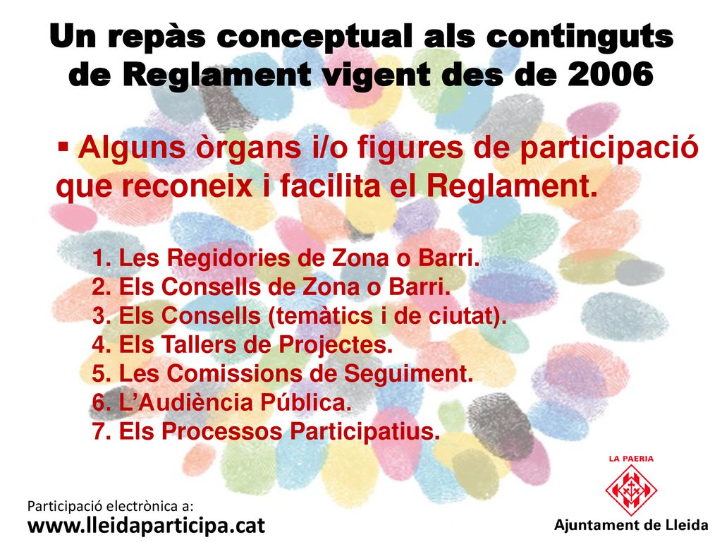 Un repàs conceptual als continguts de Reglament vigent des de 2006