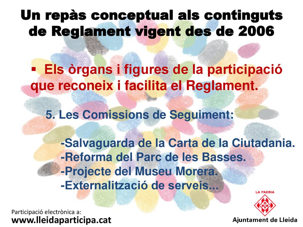 Un repàs conceptual als continguts de Reglament vigent des de 2006