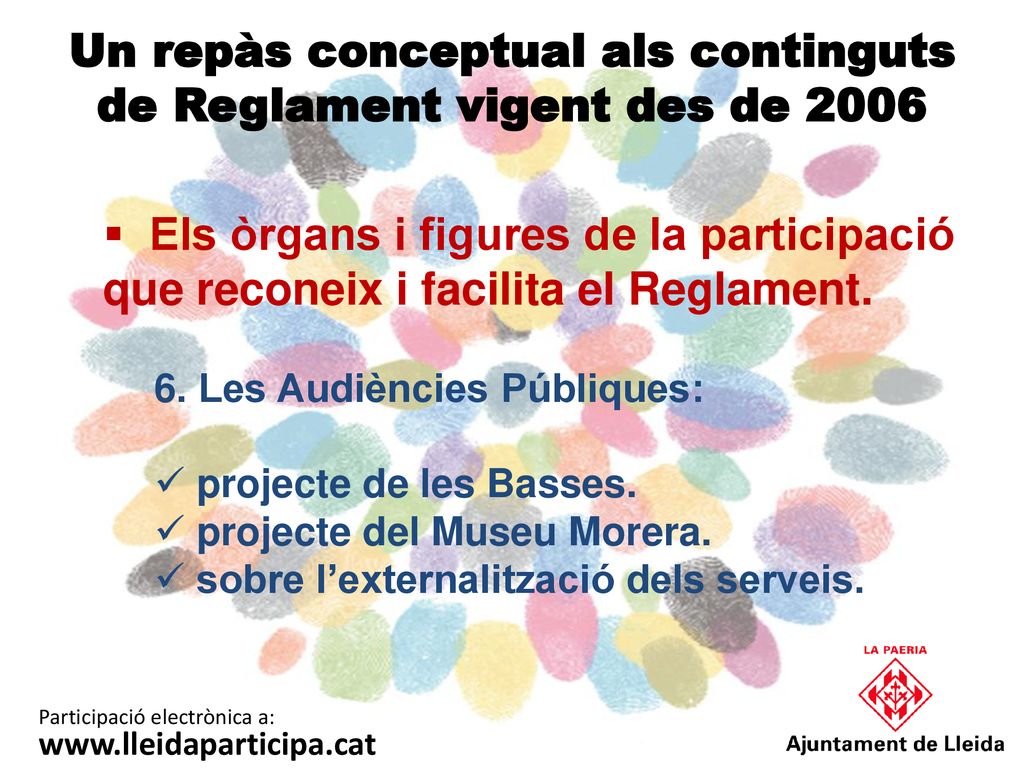 Un repàs conceptual als continguts de Reglament vigent des de 2006