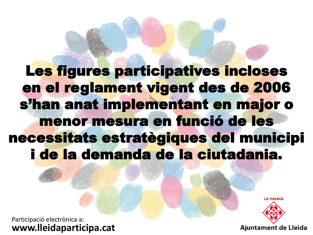 Les figures participatives incloses en el reglament vigent des de 2006