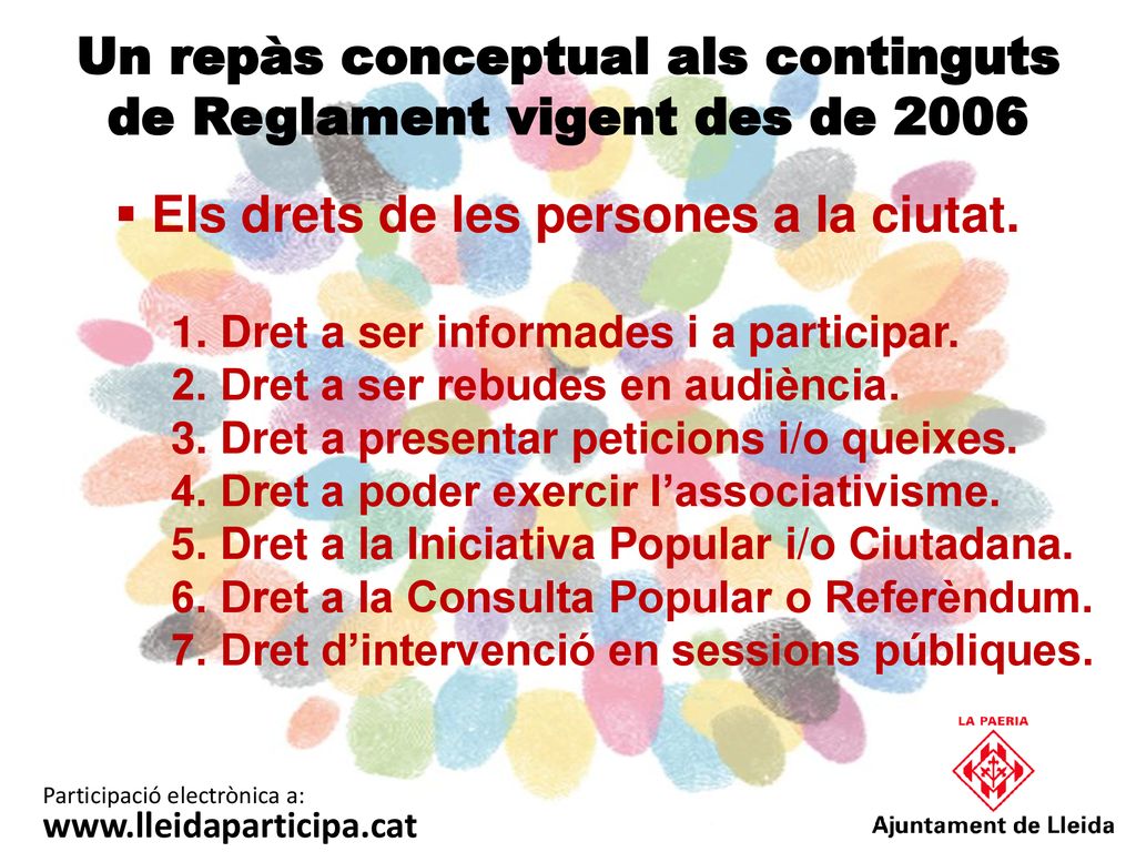 Un repàs conceptual als continguts de Reglament vigent des de 2006