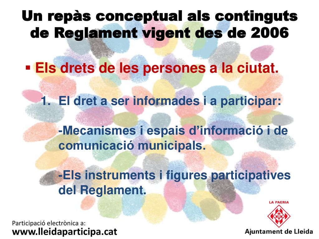 Un repàs conceptual als continguts de Reglament vigent des de 2006