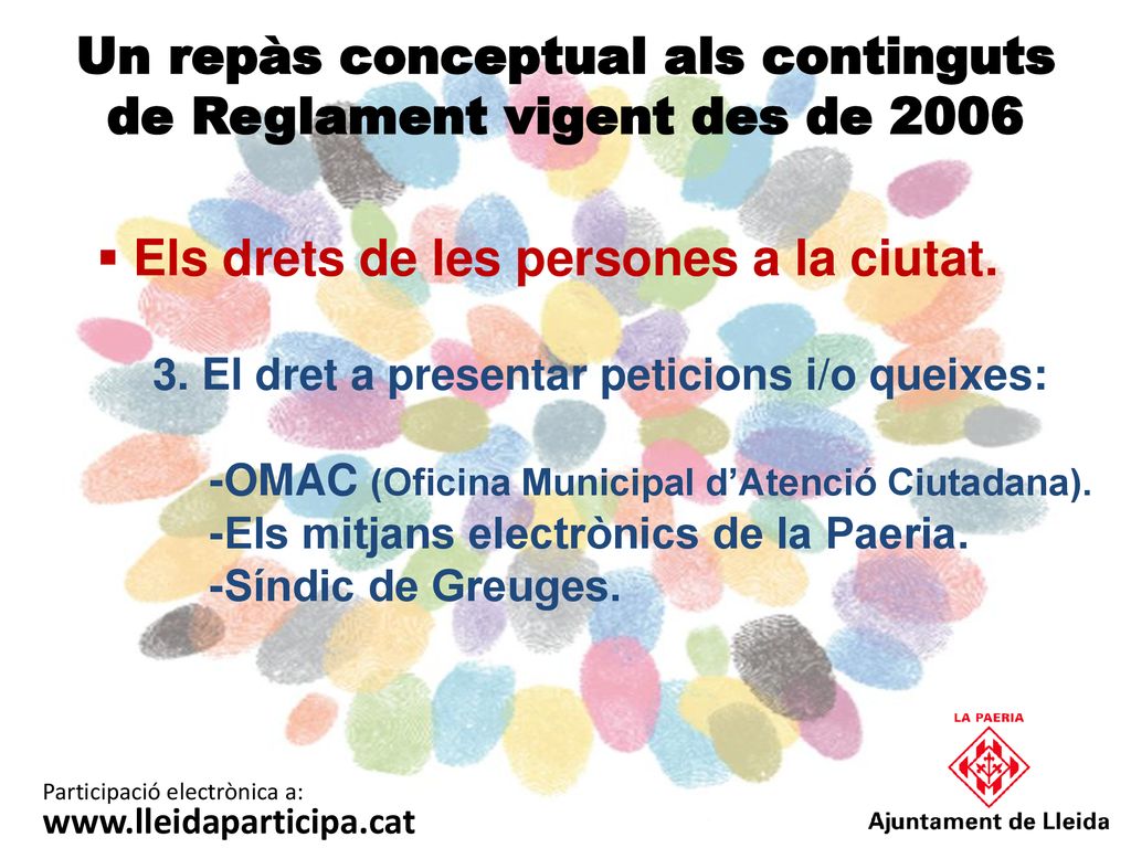 Un repàs conceptual als continguts de Reglament vigent des de 2006
