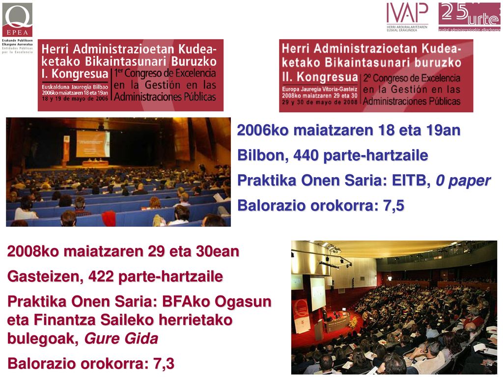 2006ko maiatzaren 18 eta 19an Bilbon, 440 parte-hartzaile. Praktika Onen Saria: EITB, 0 paper. Balorazio orokorra: 7,5.