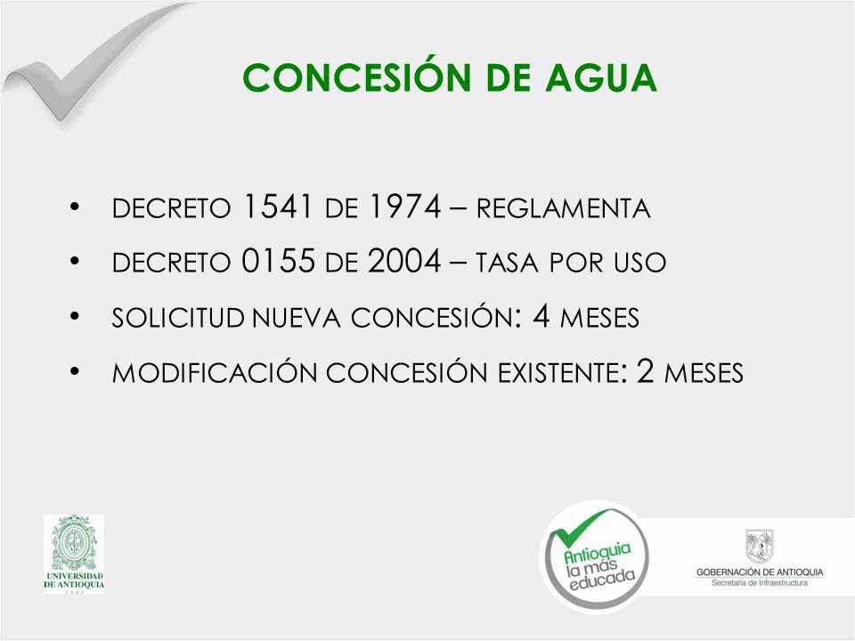 concesión de agua decreto 1541 de 1974 – reglamenta