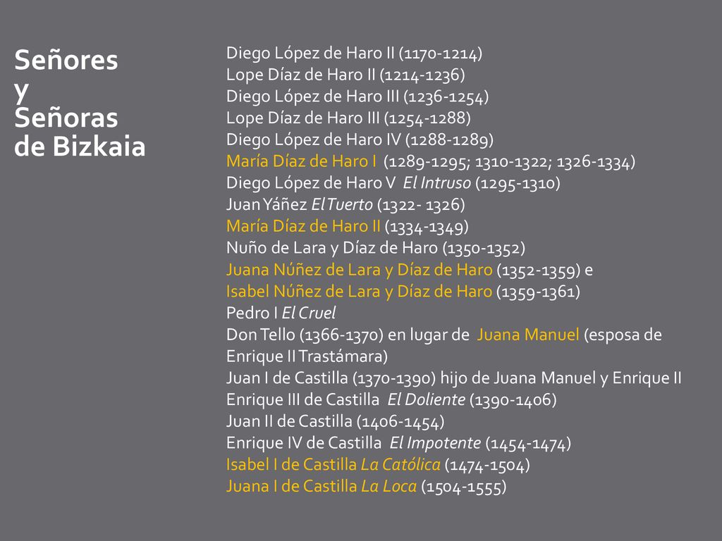 Señores y Señoras de Bizkaia Diego López de Haro II ( )