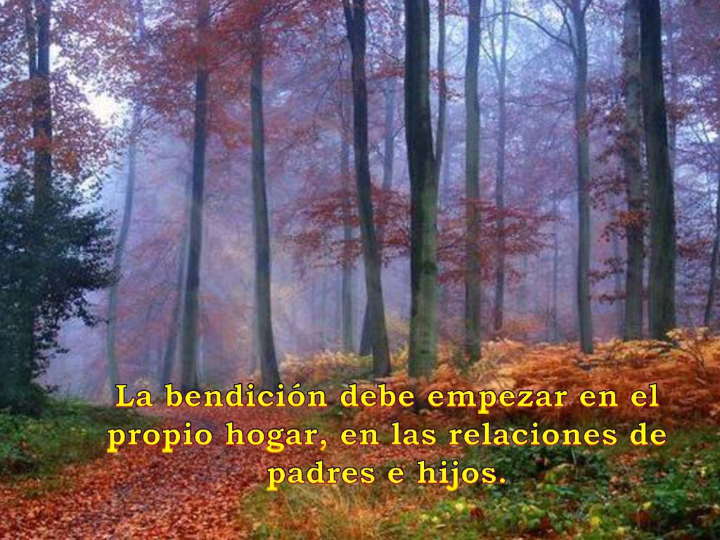 La bendición debe empezar en el propio hogar, en las relaciones de padres e hijos.