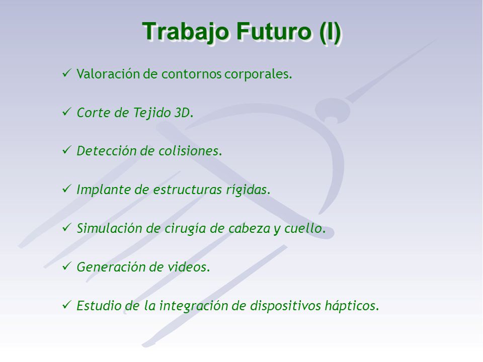 Trabajo Futuro (I) Valoración de contornos corporales.