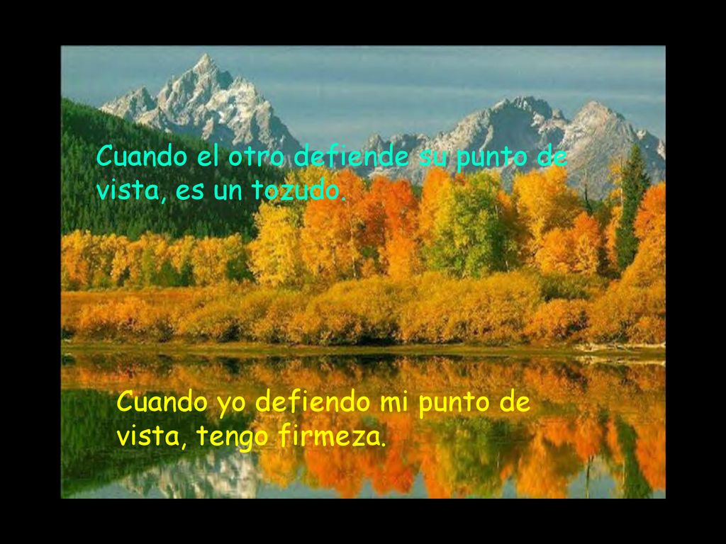 Cuando el otro defiende su punto de vista, es un tozudo.