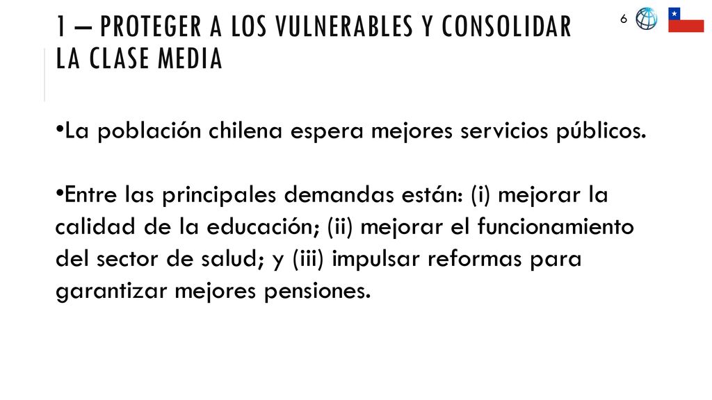 1 – PROTEGER A LOS VULNERABLES y CONSOLIDAR LA CLASE MEDIA