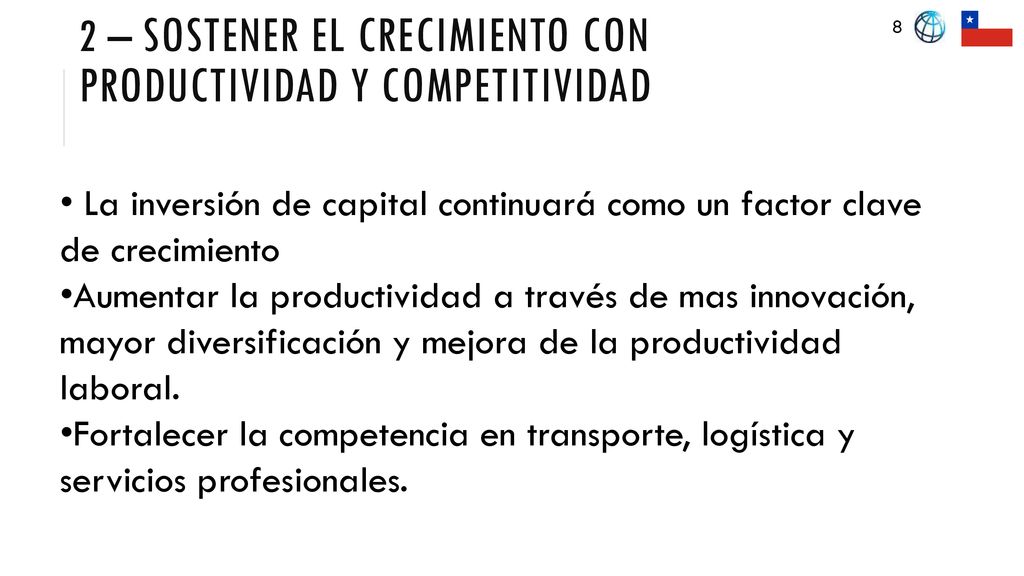 2 – Sostener el crecimiento con productividad y competitividad