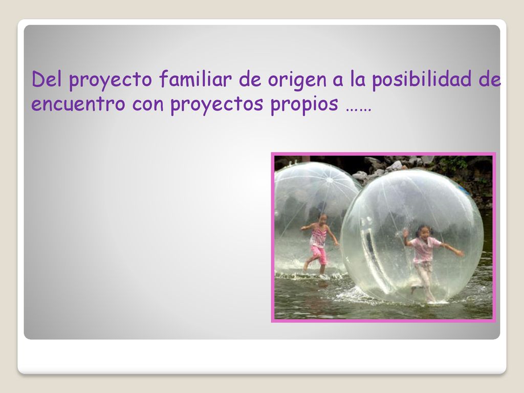 Del proyecto familiar de origen a la posibilidad de encuentro con proyectos propios ……