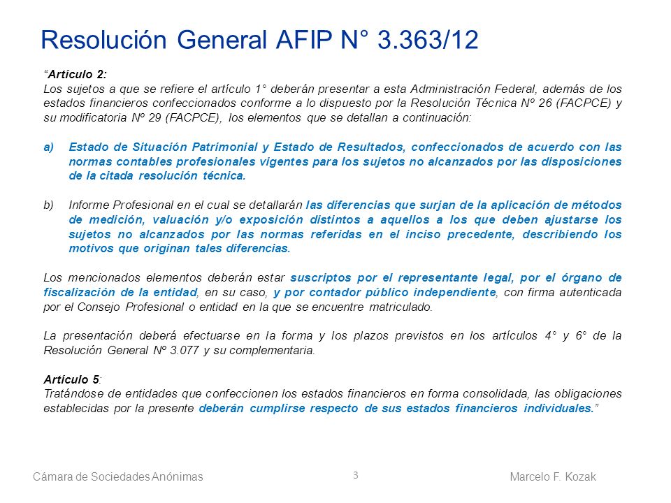 Resolución General AFIP N° 3.363/12