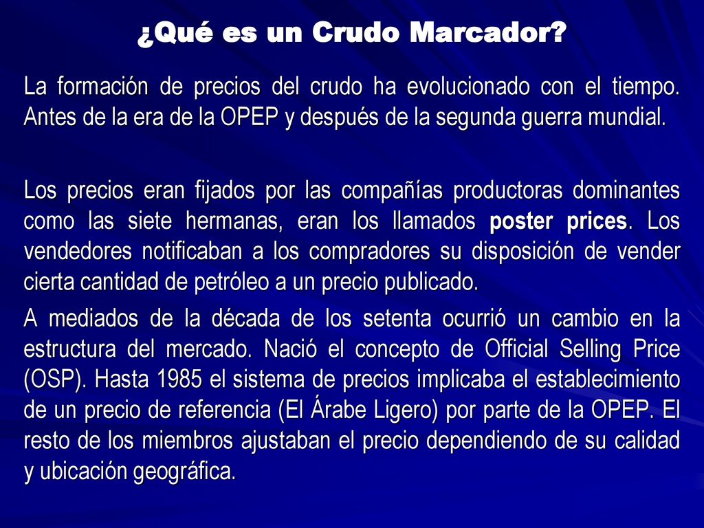 ¿Qué es un Crudo Marcador