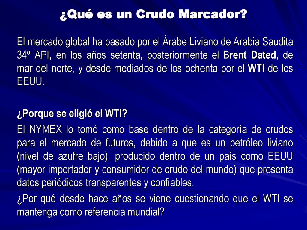 ¿Qué es un Crudo Marcador