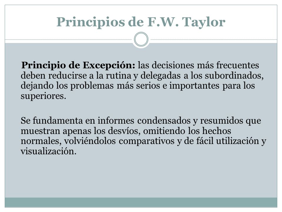 Principios de F.W. Taylor
