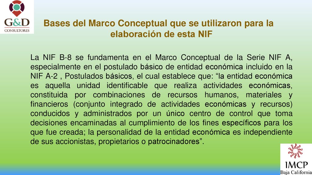 Bases del Marco Conceptual que se utilizaron para la elaboración de esta NIF