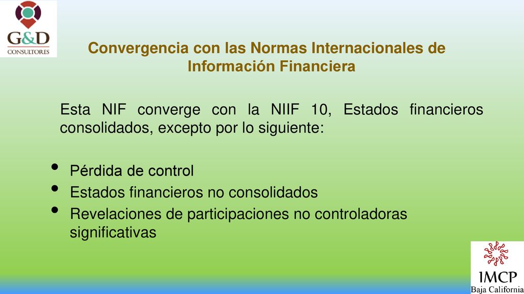 Convergencia con las Normas Internacionales de Información Financiera