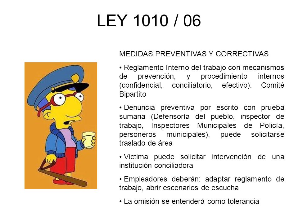 LEY 1010 / 06 MEDIDAS PREVENTIVAS Y CORRECTIVAS