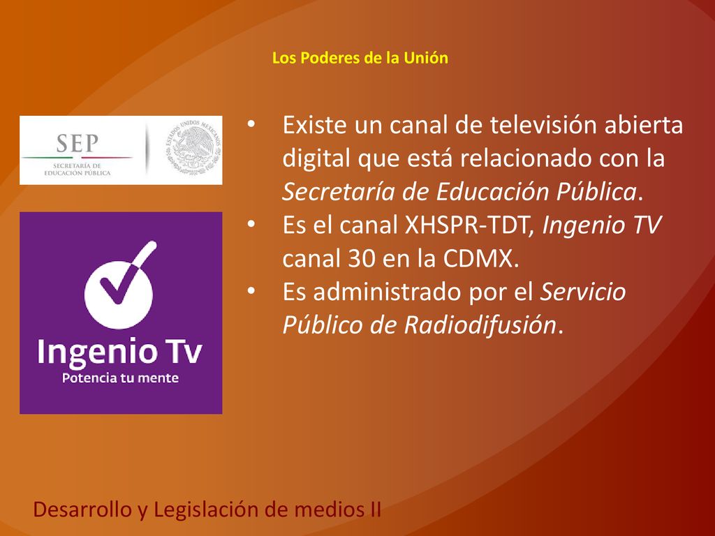 Es el canal XHSPR-TDT, Ingenio TV canal 30 en la CDMX.