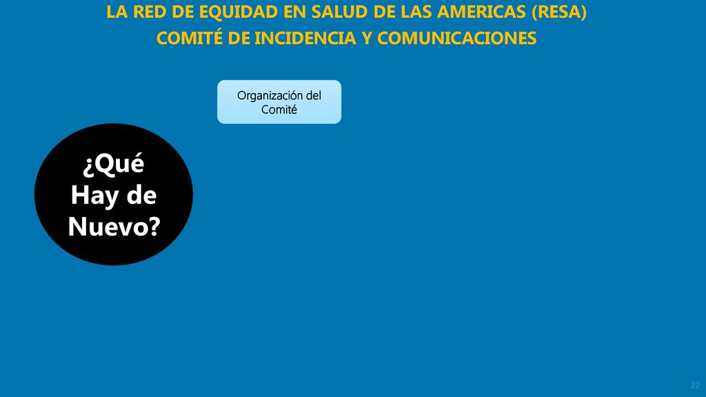 ¿Qué Hay de Nuevo LA RED DE EQUIDAD EN SALUD DE LAS AMERICAS (RESA)
