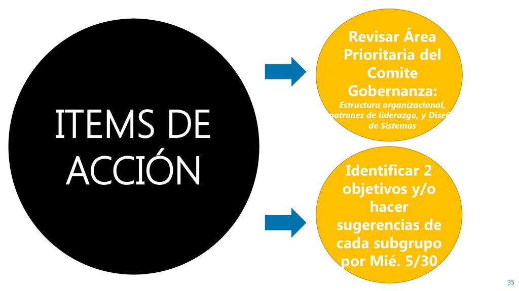 Revisar Área Prioritaria del Comite Gobernanza: Estructura organizacional, patrones de liderazgo, y Diseño de Sistemas