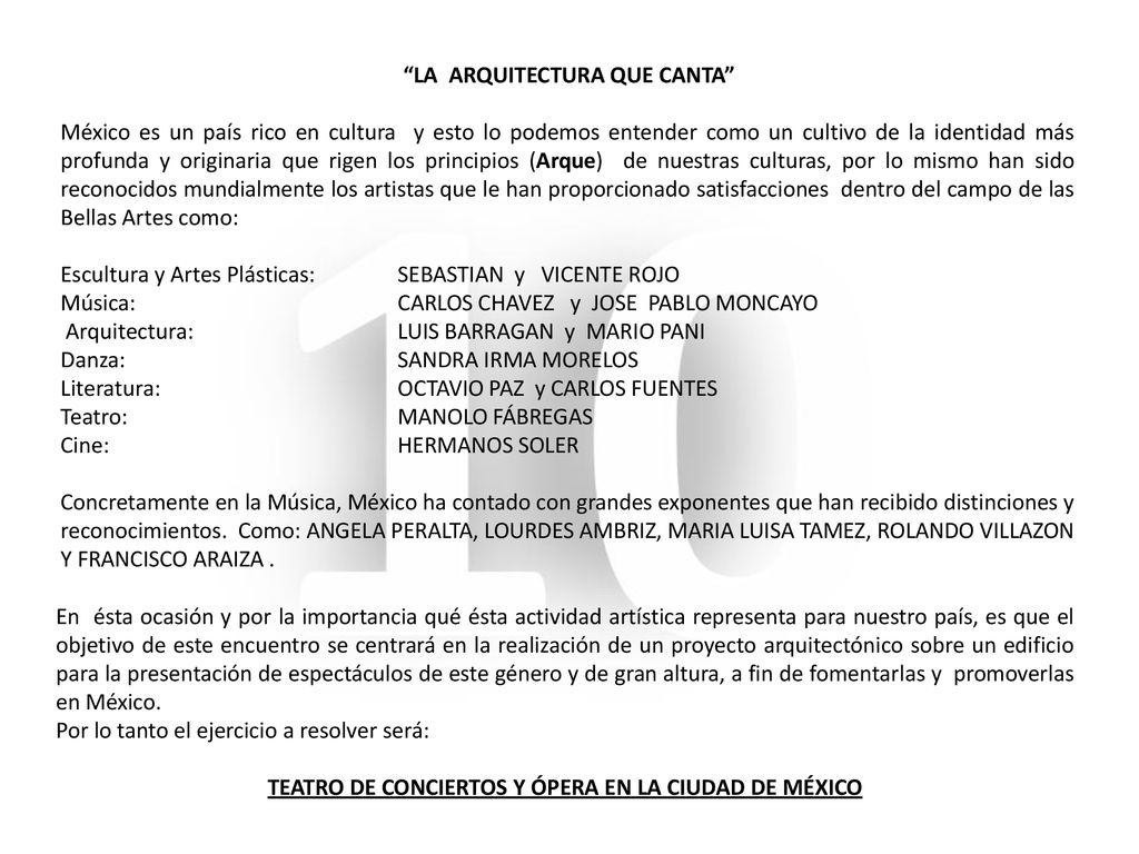 TEATRO DE CONCIERTOS Y ÓPERA EN LA CIUDAD DE MÉXICO