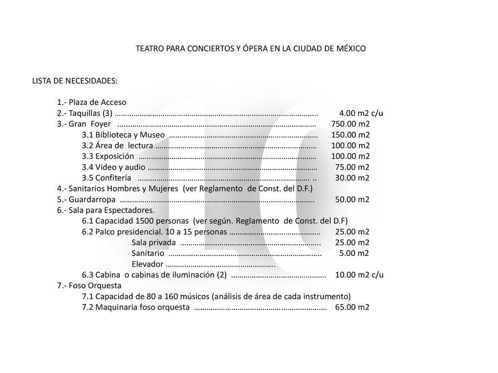 TEATRO PARA CONCIERTOS Y ÓPERA EN LA CIUDAD DE MÉXICO