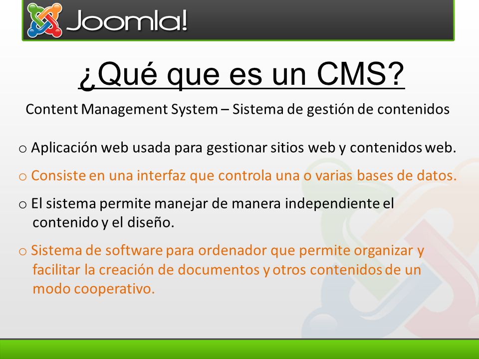 Content Management System – Sistema de gestión de contenidos
