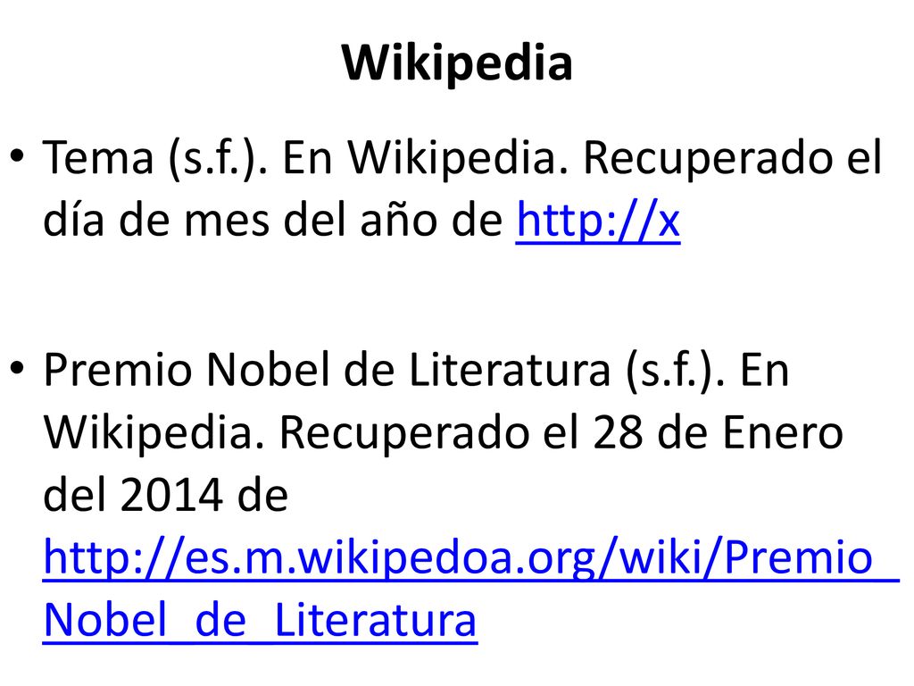 Wikipedia Tema (s.f.). En Wikipedia. Recuperado el día de mes del año de