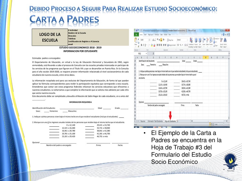 Debido Proceso a Seguir Para Realizar Estudio Socioeconómico: Carta a Padres