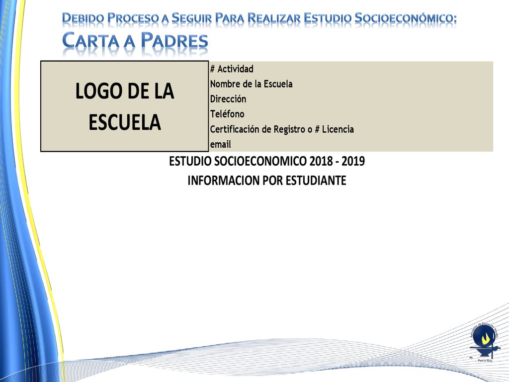 Debido Proceso a Seguir Para Realizar Estudio Socioeconómico: Carta a Padres