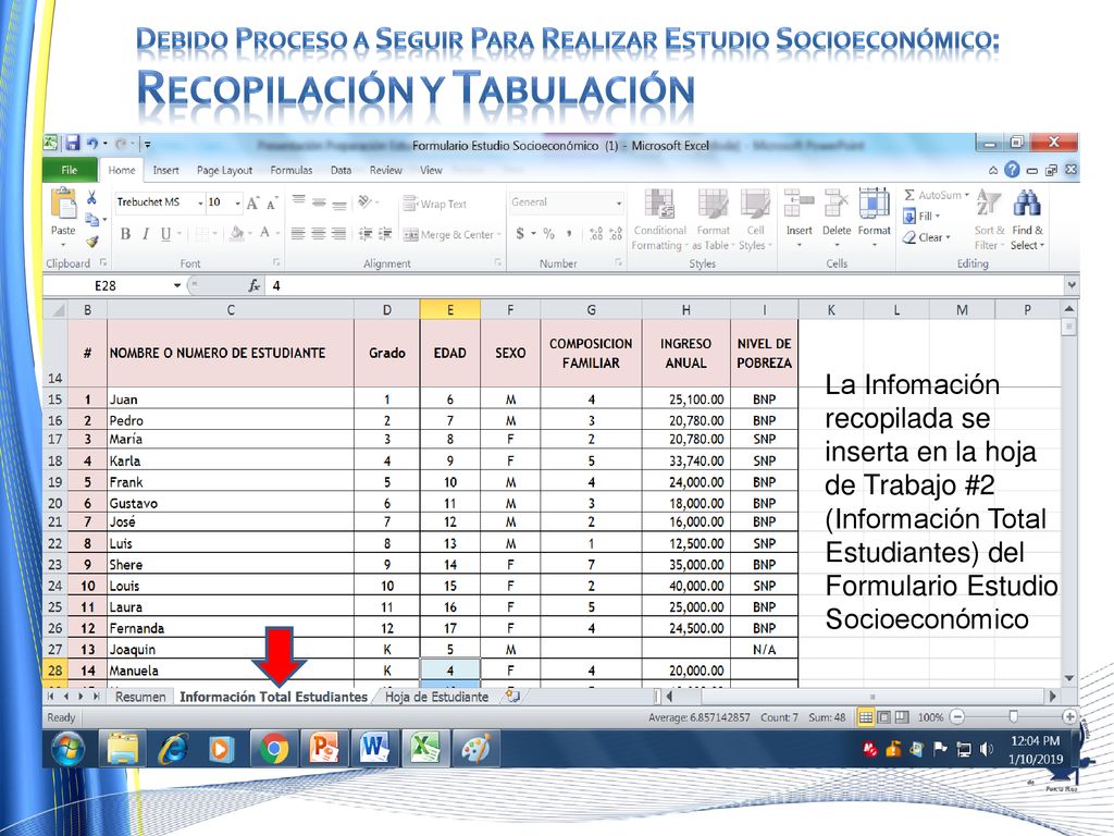 Debido Proceso a Seguir Para Realizar Estudio Socioeconómico: Recopilación y Tabulación
