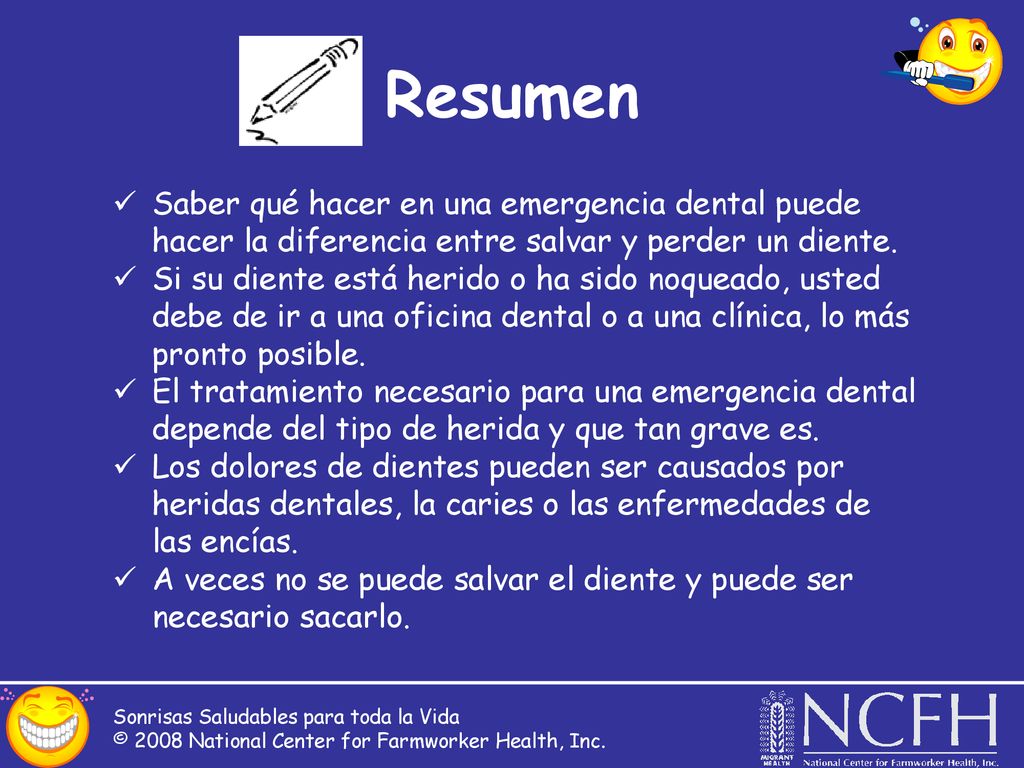 Resumen Saber qué hacer en una emergencia dental puede hacer la diferencia entre salvar y perder un diente.