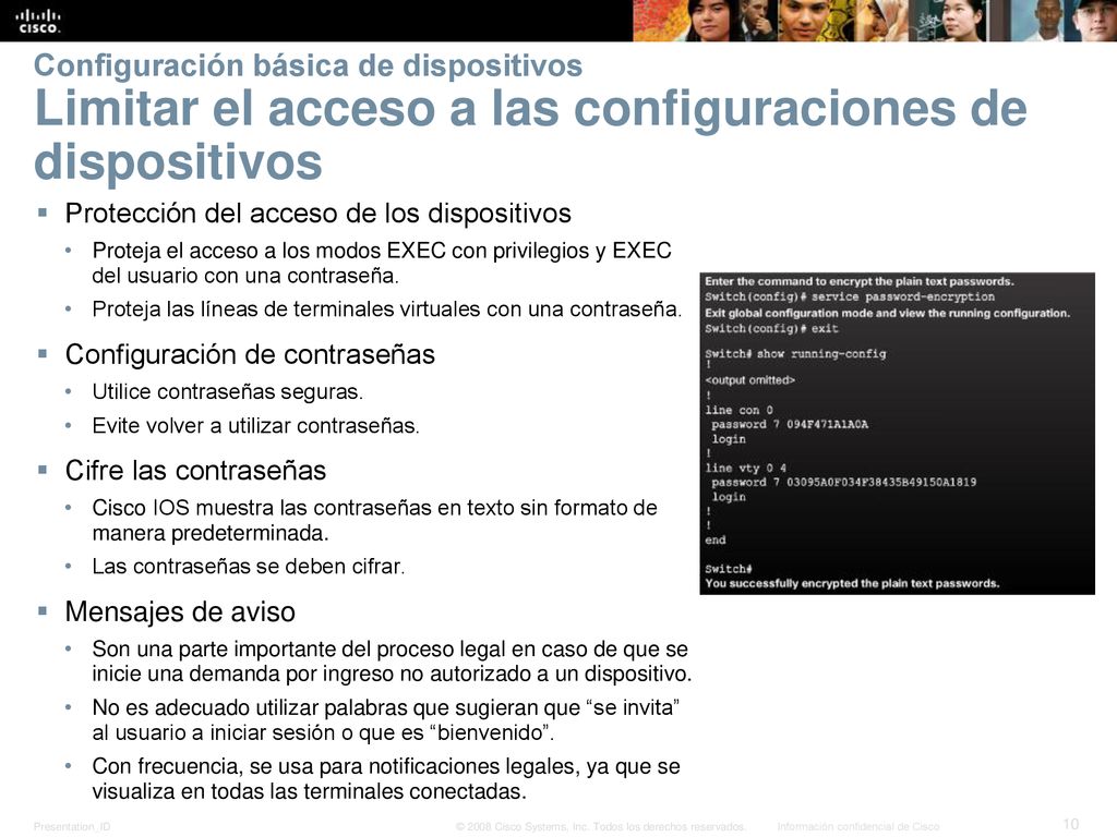 Configuración básica de dispositivos Limitar el acceso a las configuraciones de dispositivos