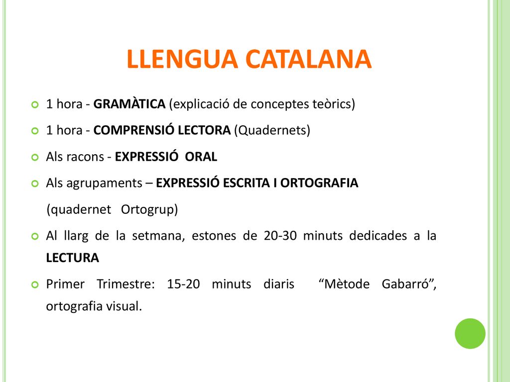 LLENGUA CATALANA 1 hora - GRAMÀTICA (explicació de conceptes teòrics)