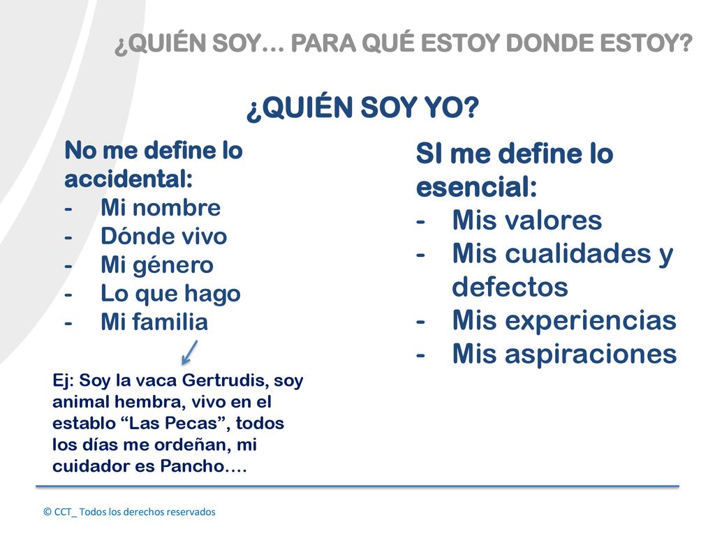 SI me define lo esencial: Mis valores Mis cualidades y defectos