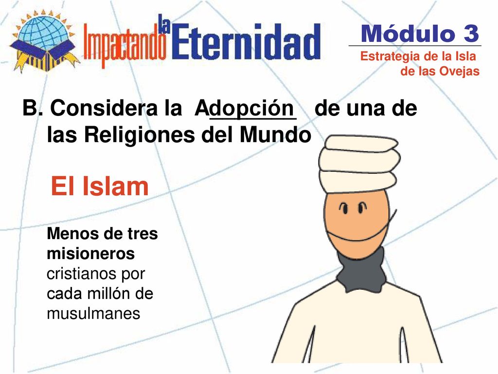Módulo 3 Estrategia de la Isla. de las Ovejas. B. Considera la A_______ de una de las Religiones del Mundo.