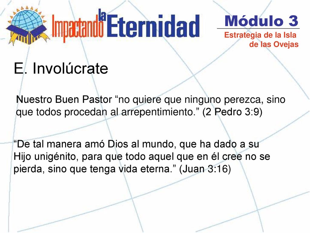 Módulo 3 Estrategia de la Isla. de las Ovejas. E. Involúcrate.