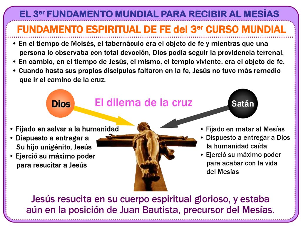 El dilema de la cruz FUNDAMENTO ESPIRITUAL DE FE del 3er CURSO MUNDIAL