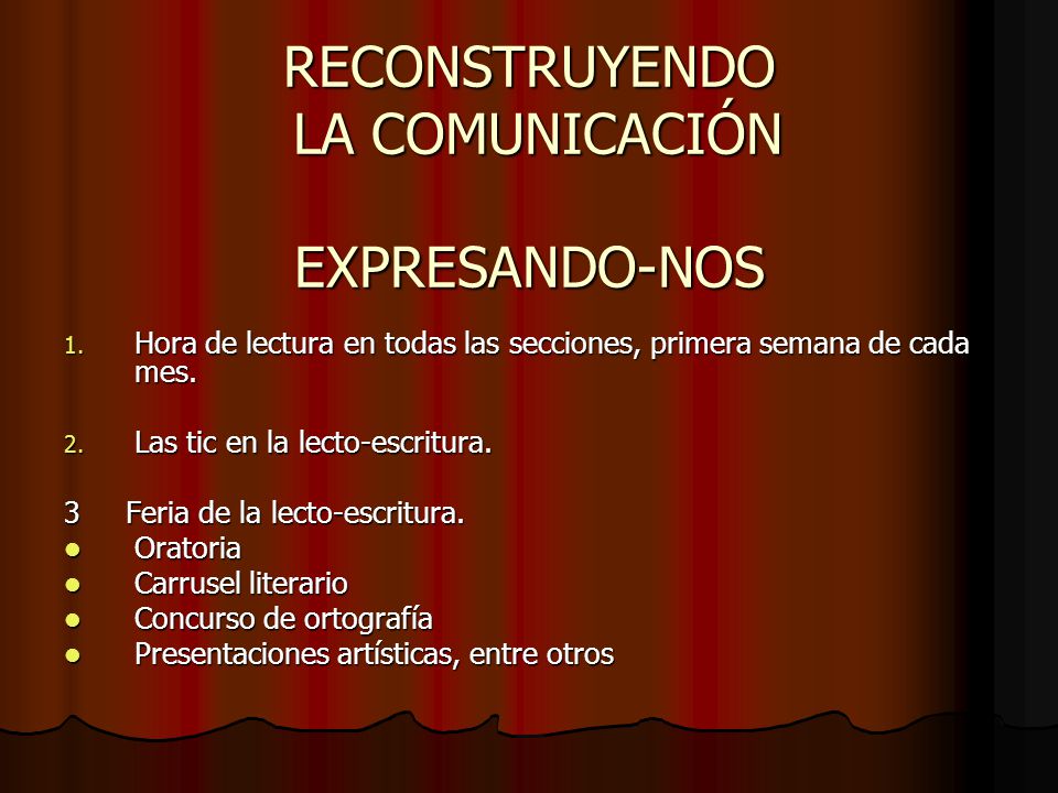 RECONSTRUYENDO LA COMUNICACIÓN EXPRESANDO-NOS
