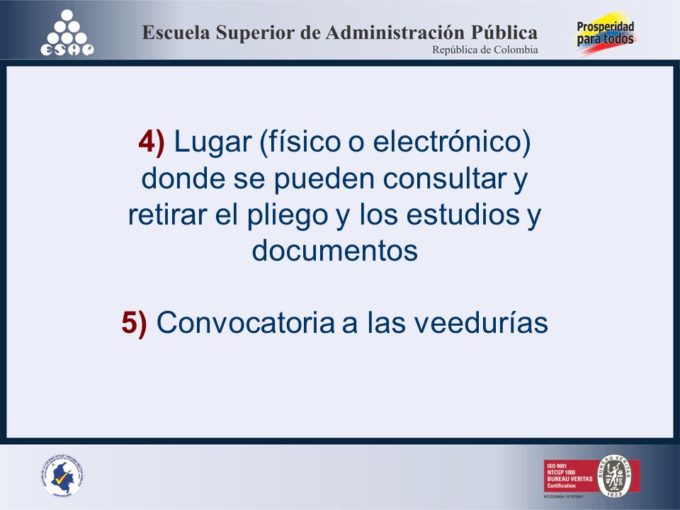 4) Lugar (físico o electrónico) donde se pueden consultar y